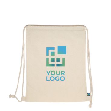 Sac avec fonction de sac à dos en coton FairTrade 140 g/m2 avec zone d'impression