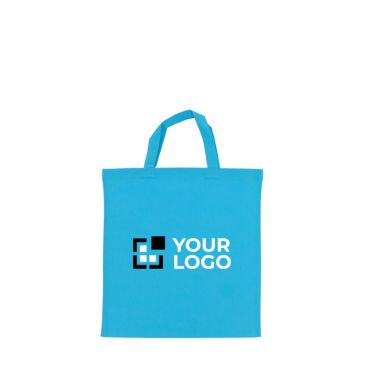 Sac de courses OEKO-TEX coloré avec poignées courtes 140 g/m2 avec zone d'impression