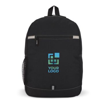 Sac à dos en RPET compartiment frontal et petit détail réfléchissant