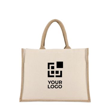 Sac en coton avec côtés et fond en jute 320 g/m²
