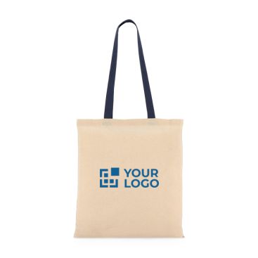 Tote bag en coton OEKO-TEX avec anses colorées 140 g/m²