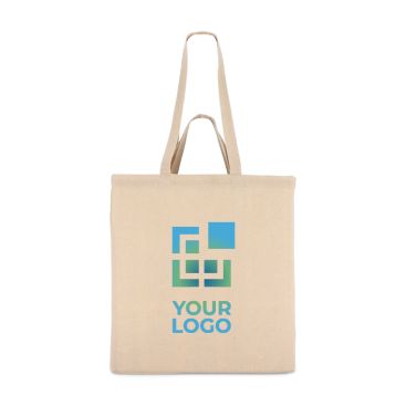 Sac en coton OEKO-TEX couleur naturelle à double anses 140 g/m²