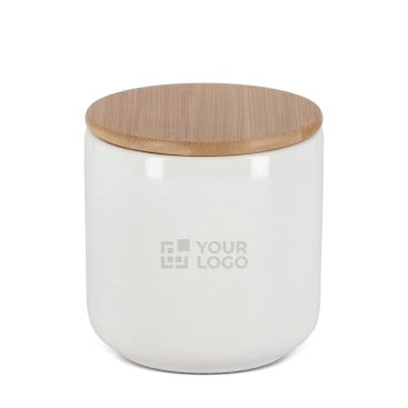 Pot en céramique 550 ml avec couvercle en bambou pour aliments