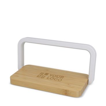 Chargeur sans fil de bureau en bambou avec éclairage 15 W