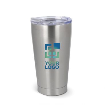 Gobelet thermique à emporter en céramique avec détails argentés 500ml avec zone d'impression