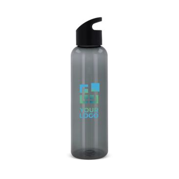 Gourde en RPET de couleurs transparentes avec poignée 600ml avec zone d'impression