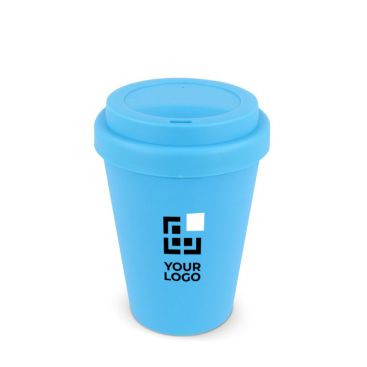 Gobelet à emporter en plastique recyclé aux couleurs vives 250ml avec zone d'impression