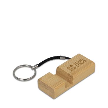 Porte-clés en bambou corde et support multifonction pour téléphone