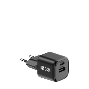 Chargeur double en plastique recyclé avec prise européenne 20W