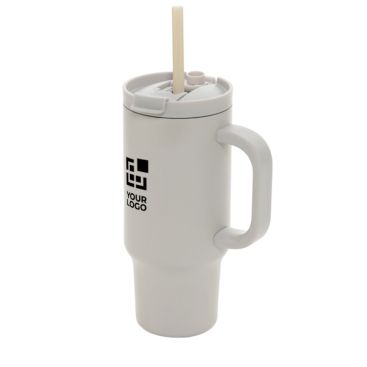 Gobelet isotherme en inox recyclé avec paille et anse 480 ml