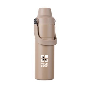 Gourde isotherme en acier recyclé avec anse et double ouverture 600 ml