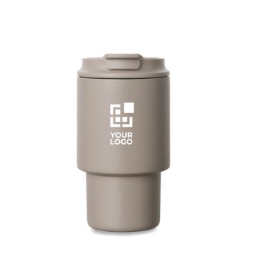 Tasse à emporter en acier recyclé avec couvercle rabattable 350 ml