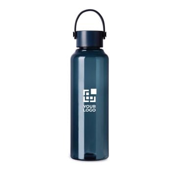 Bouteille RPET minimaliste avec couvercle en acier et anse 550 ml