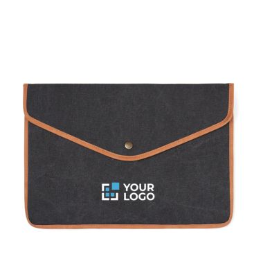Housse ordinateur portable en toile recyclée avec bords colorés 16”