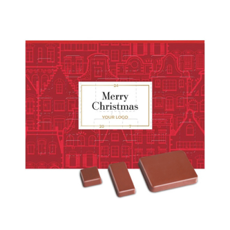 Calendrier de l'avent publicitaire avec carrés de chocolat A4