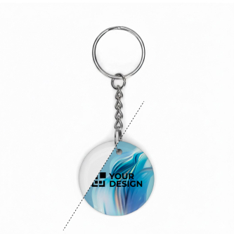 Porte-clés circulaire impression intégrale avec NFC préprogrammé