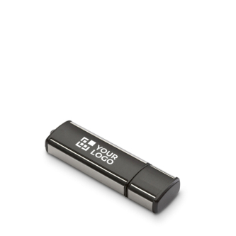 Clé USB impression intégrale avec capuchon et détails métalliques