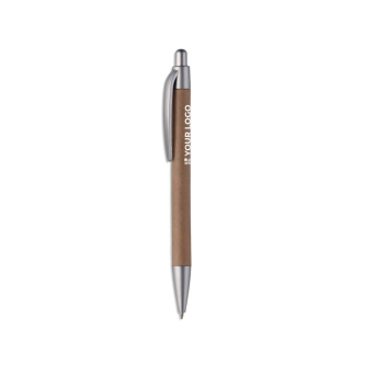 Élégant stylo écologique en carton couleur argenté mat