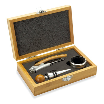 Set de vin corporatif élégant couleur bois