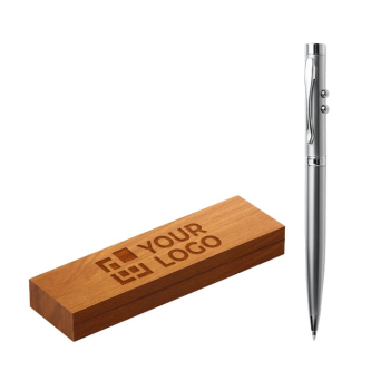 Stylo promotionnel avec pointeur laser couleur argenté