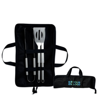 Comprend 3 ustensiles pour barbecue vue avec zone d'impression