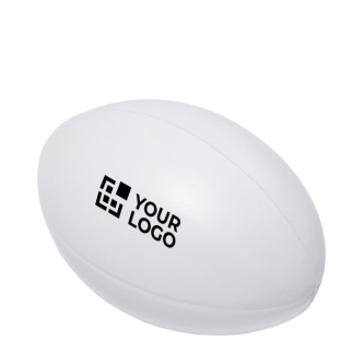Ballon de rugby anti-stress pour publicité couleur blanc