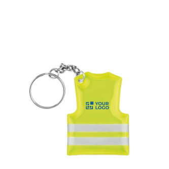 Porte-clés en forme de gilet réfléchissant couleur jaune