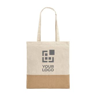 Sacs en coton personnalisés avec jute vue avec zone d'impression