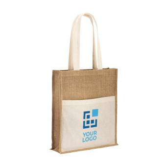 Sac en toile de jute personnalisé vue avec zone d'impression