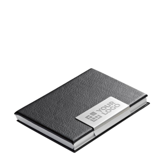 Porte carte personnalisé en cuir et métal avec zone d'impression