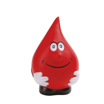 Balle anti-stress en forme de goutte de sang couleur rouge
