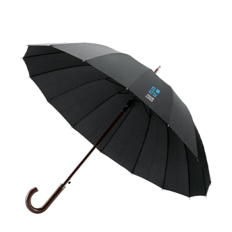 Exclusifs parapluies avec logo de 16 baleines couleur noir