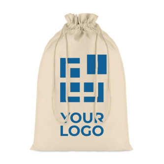 Grand sac coton personnalisé pour cadeau vue avec zone d'impression
