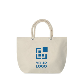 Joli sac de plage publicitaire vue avec zone d'impression