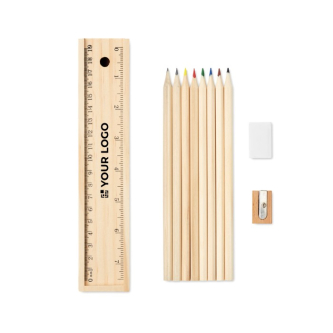 Set de coloriage avec 12 pièces en bois