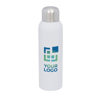 Bouteille en acier inoxydable brillante avec zone d'impression