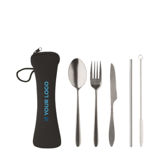 Set de couvert en acier inoxydable couleur noir