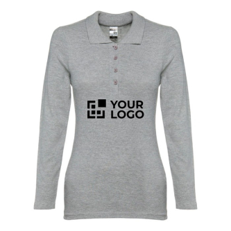 Polo imprimé avec manches longues 210 g/m2 avec zone d'impression