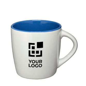 Tasse avec extérieur blanc et intérieur coloré avec zone d'impression