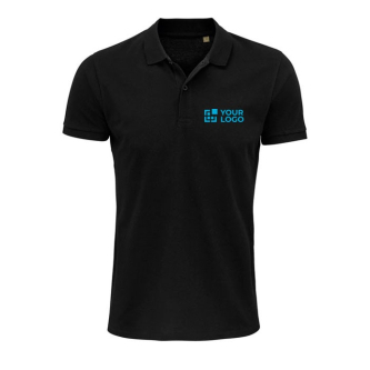 Polo logoté en coton biologique avec zone d'impression