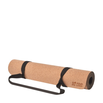 Tapis de fitness personnalisable en liège couleur beige