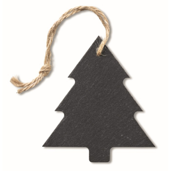 Décoration noire en forme de sapin de Noël