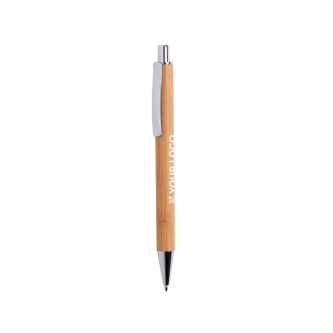 Stylo en bambou avec finition métallique