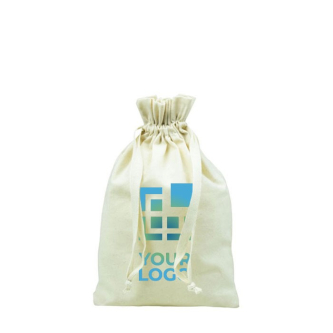 Sac en coton avec fermeture à cordon vue avec zone d'impression