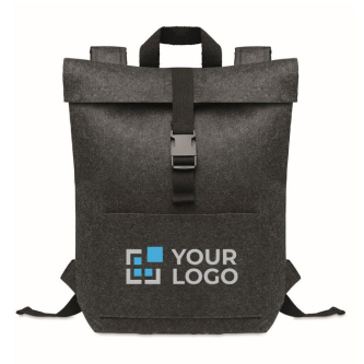 Sac à dos pour ordinateur en RPET couleur gris foncé première vue