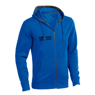 Sweat à capuche avec zip 300 g/m2 couleur bleu roi
