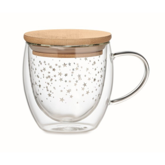 Tasse en verre avec design d'étoiles