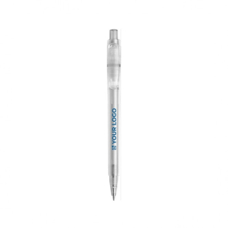 Stylo publicitaire avec encre Dokumental couleur blanc avec logo