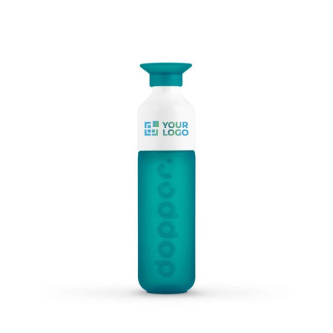 Gourde Dopper réutilisable personnalisée couleur turquoise avec zone d'impression