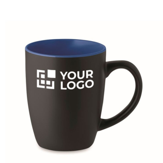 Tasse en céramique avec intérieur brillant avec zone d'impression